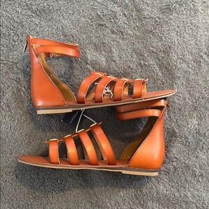 Orange Strappy Sandals